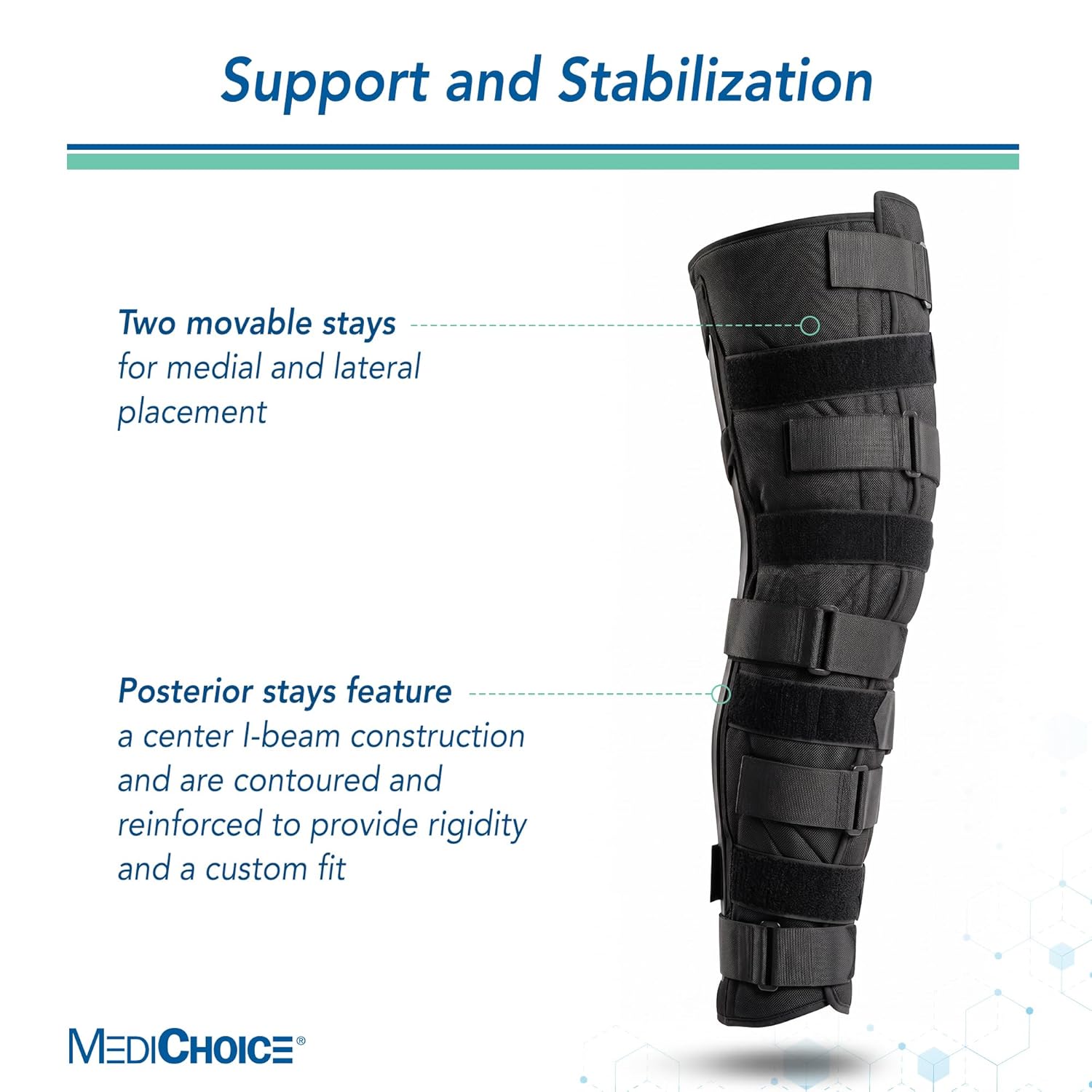 MediChoice Knee Immobilizer, Trimmable w/Hook And Loop Closure, Foam, Universal, 24 Inch, 1314OSG5024 (Each of 1)