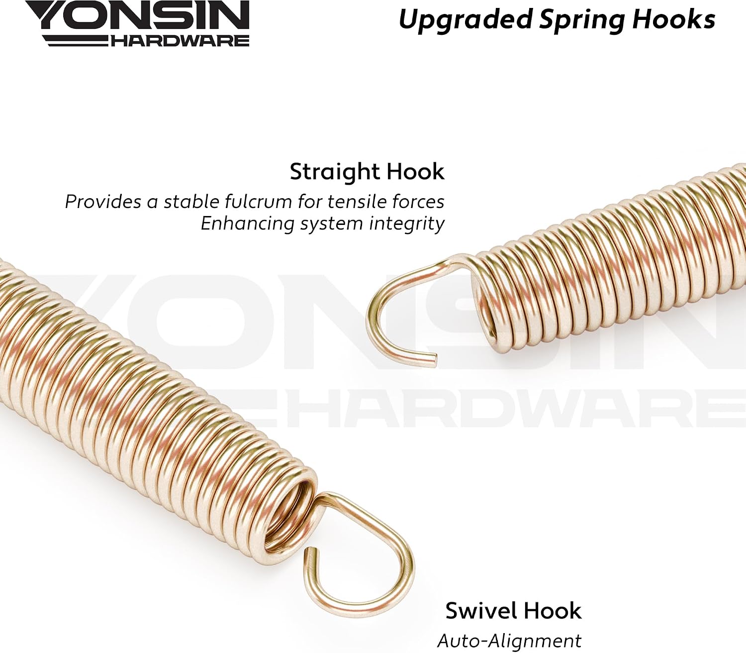 Trampoline Springs Heavy Duty with Swivel & Straight Hooks, Stainless Steel Trampoline Accessories Ideal Spring Replacement, Includes T-Hook Tool