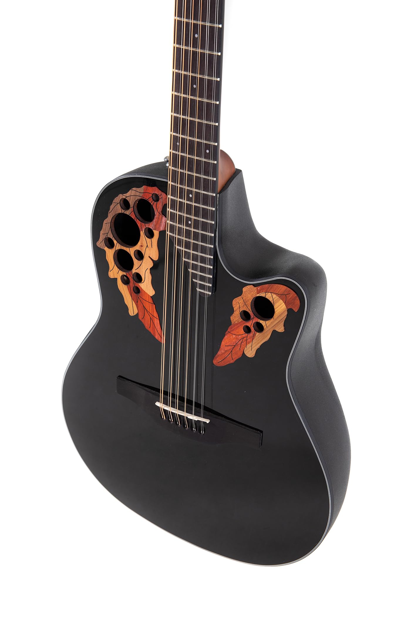 OVATION E-Akustikgitarre Celebrity Elite CE4412 Mid Cutaway - 12-Saiter - Massive Fichtendecke - Mid-depth Lyrachord Body - Black - CE4412-5-G