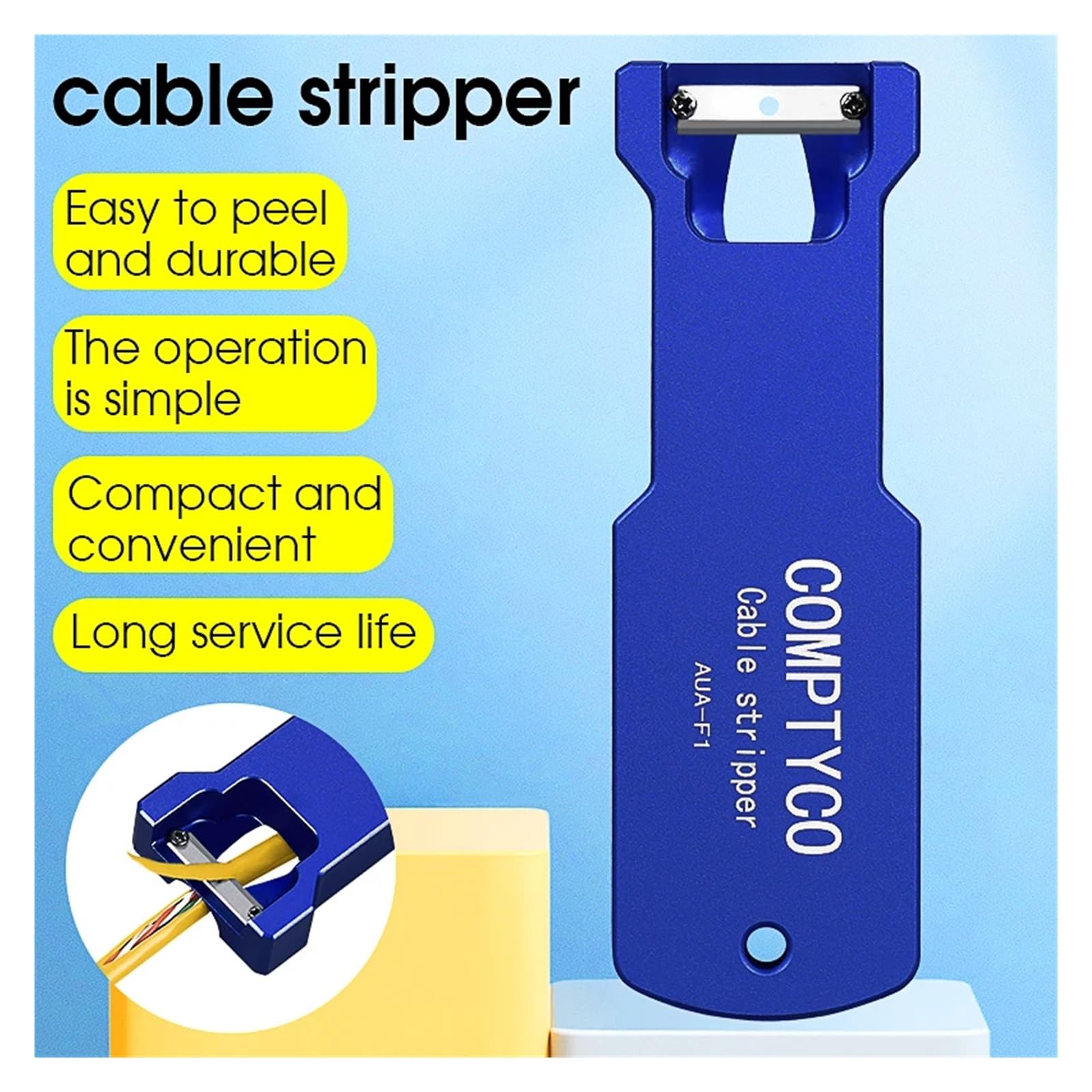 Outil de fibre optique FTTH Dénudeur longitudinal AUA-F1 Découpeuse gaine câble 8,5 mm 10,4 14(Blue)