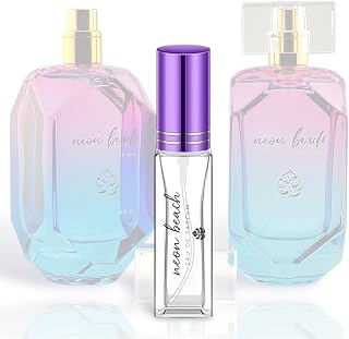 NEON BEACH Perfume Travel Spray • 20mL, .68 Fl Oz • Eau De Parfum (EDP) Fragrance for Women (Grapefruit, Fresh Floral, Fresh Berries)