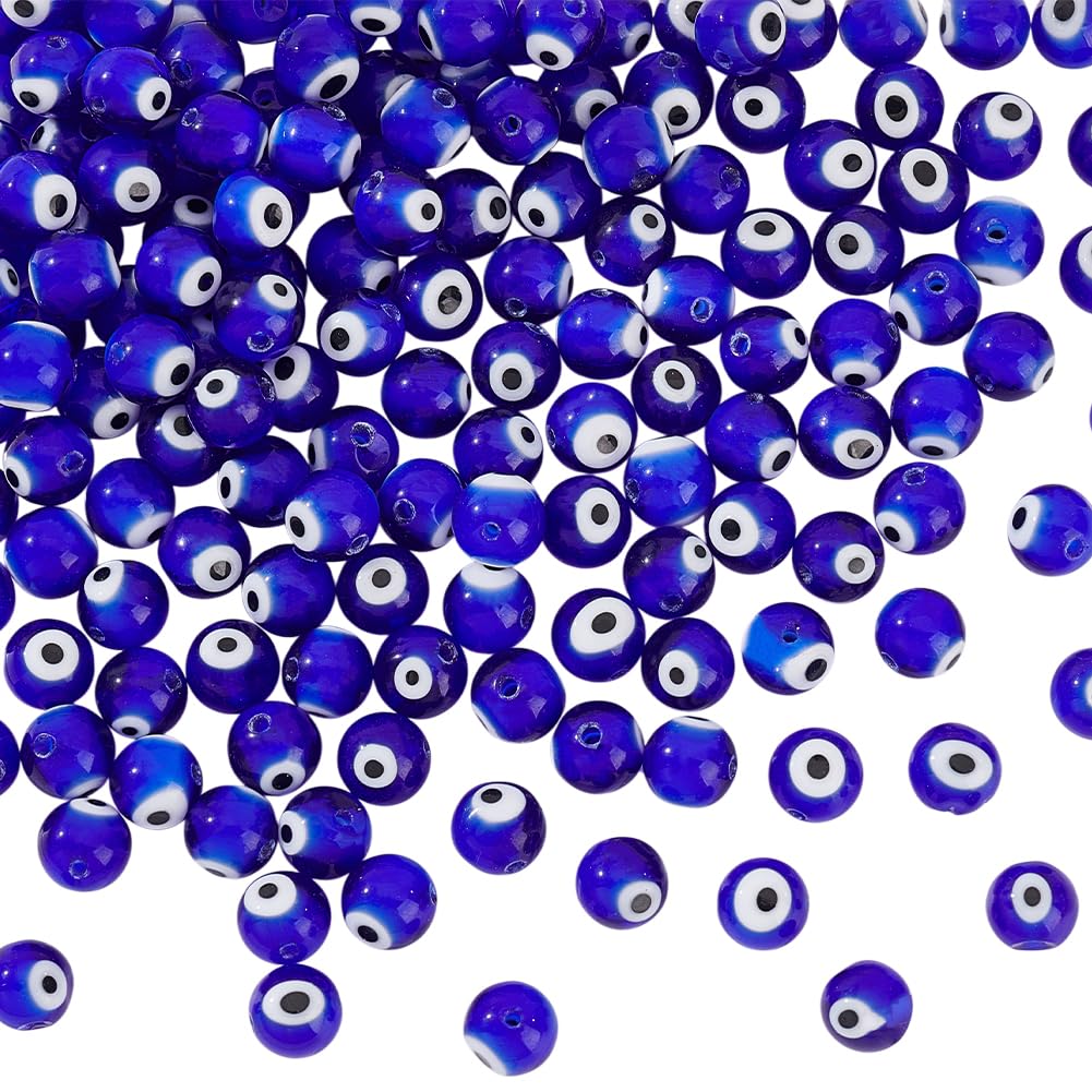 Perles pour la fabrication de bijoux en verre bleu 8 mm intercalaires trou 1mm