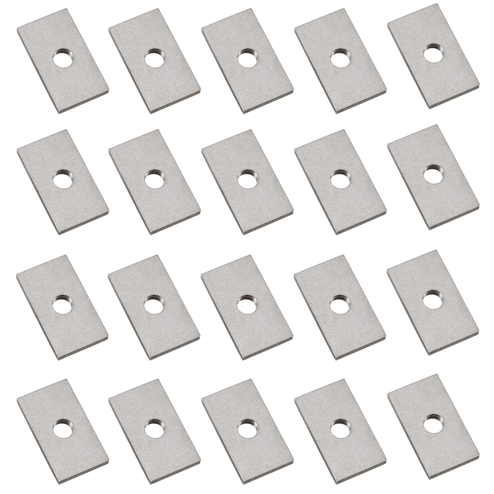 M4 Square Nuts 304 Stainless Steel Rectangular Nuts Thread Fasteners for Machinery Furniture Connector 16x8x4mm (20Pack)