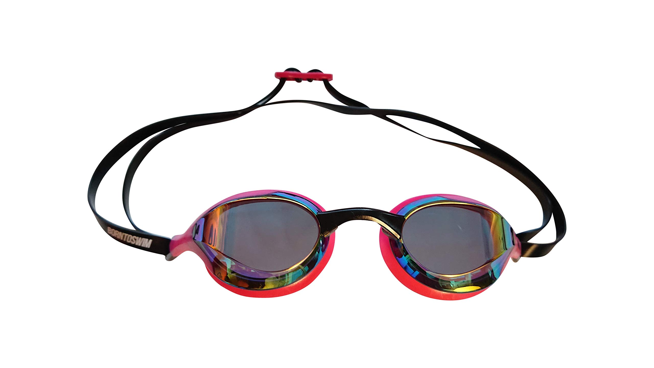BornToSwim Unisex Rennschwimmbrille - Elite Verspiegelt UV protective lenses, anti-fog, low profile swimming goggles