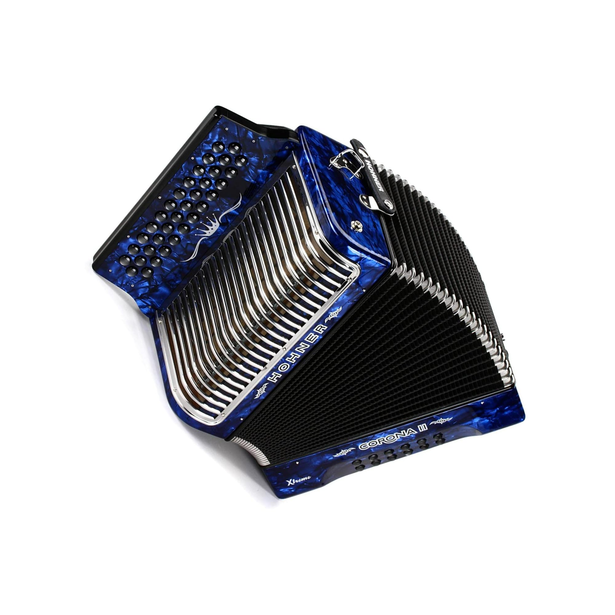 CORONA コロナ A-2 DECK GROSGRAIN NAVY Hohner Corona II Diatonic Accordion - Keys of G/C/F - Dark
