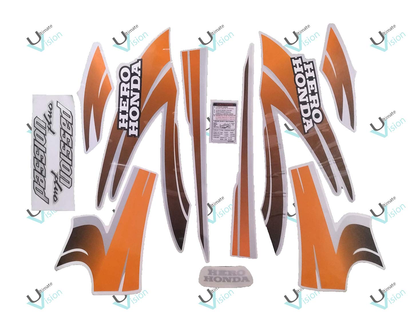 Motorcycle Bike Graphics Stickers & Decals kit Stickers for Passion Plus (UV211004HHP01)