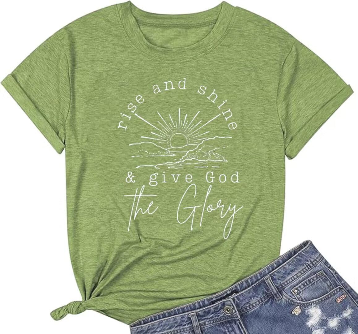 Christian Jesus T-Shirt for Women Vintage Bible Verse Printed Short Sleeve Faith Blessed Inspirational Girl Top Tees