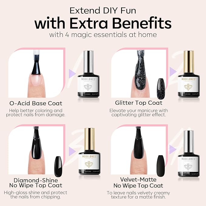 Kit de 32 Esmaltes en Gel modelones, 28 Colores con Base y Top Coat miniatura 7