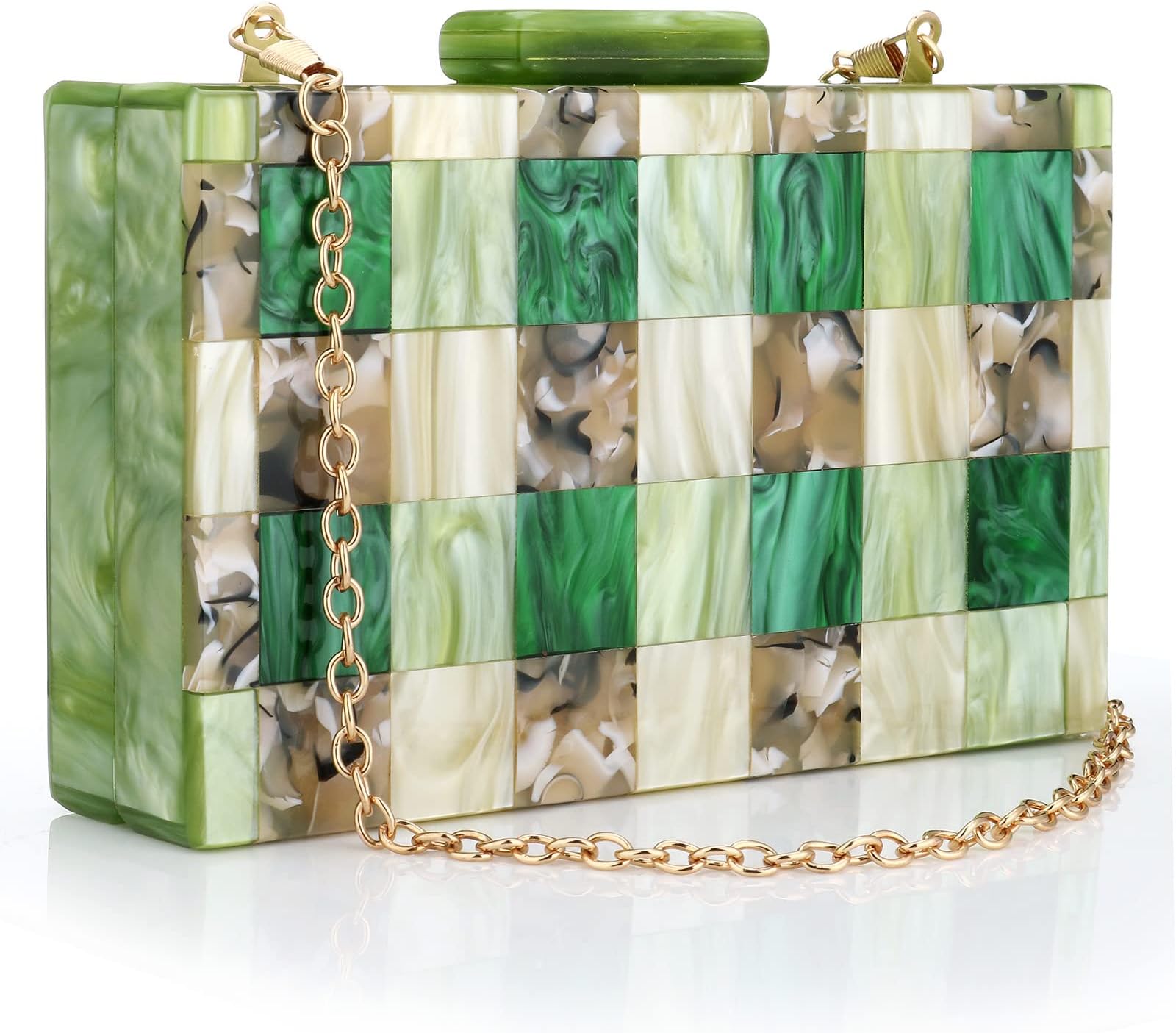 Acrylic Handbags for Women Multicolor Perspex Geometric Purses Box Clutch Elegant Crossbody Bag for Lady Evening Banquet Prom