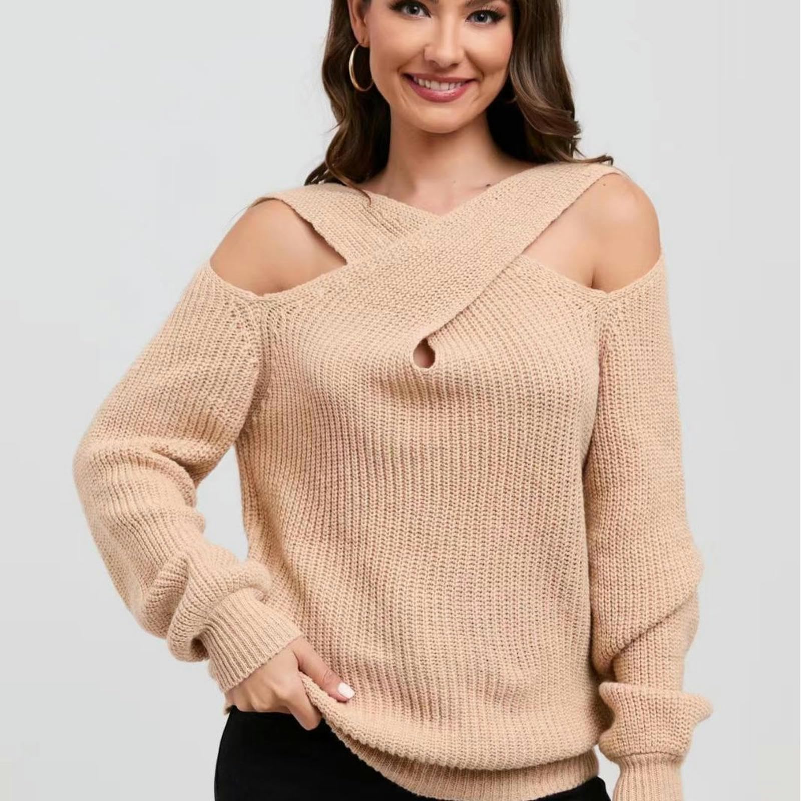 Maglione Donna Trend Femminile A Maglia A Maglia A Maglia A Maglia A Maglia-Grigio-m