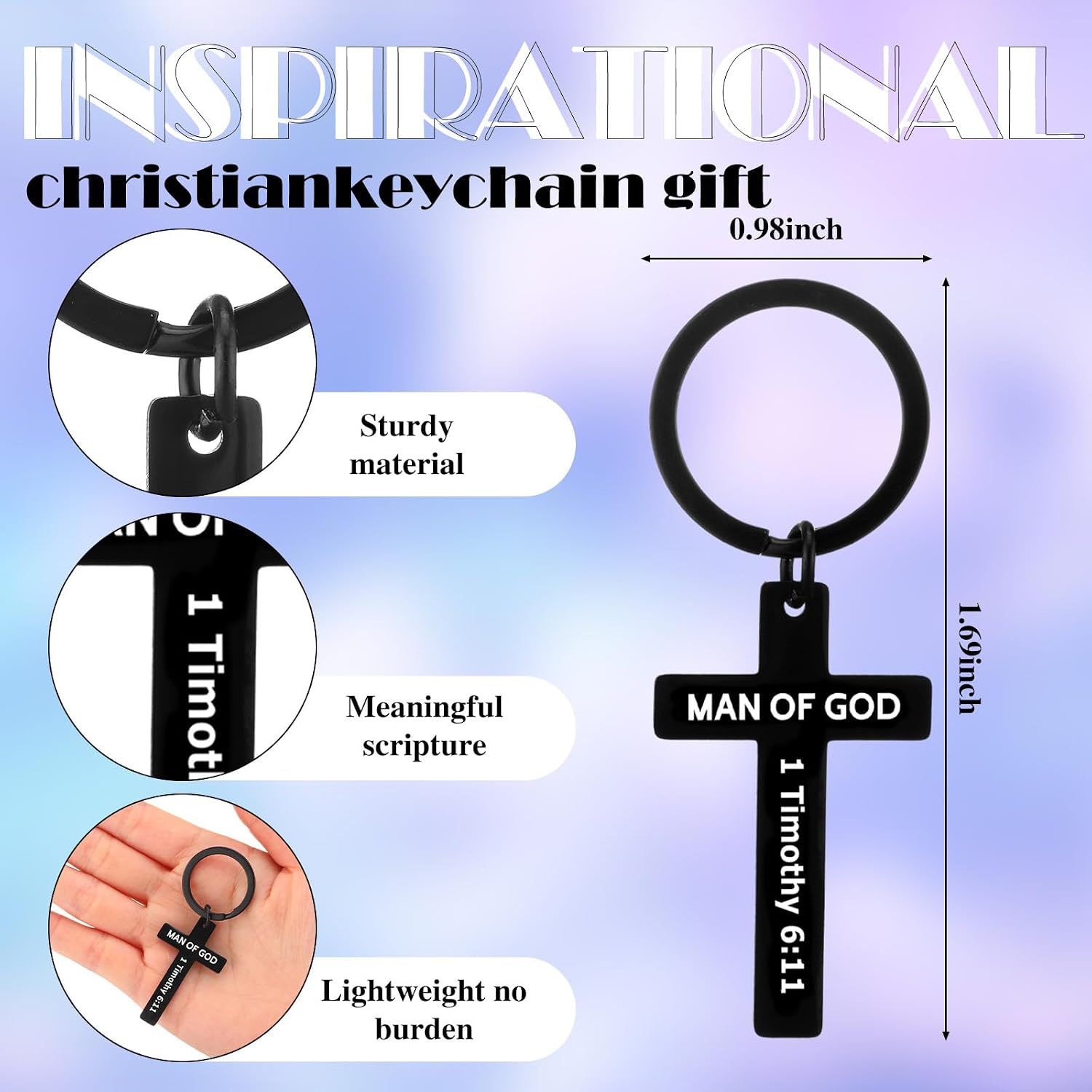20 Set Man of God Christian Gifts Bulk Father Day Gifts Church Religious Bible Mini Screwdriver Keychain Gift Sets