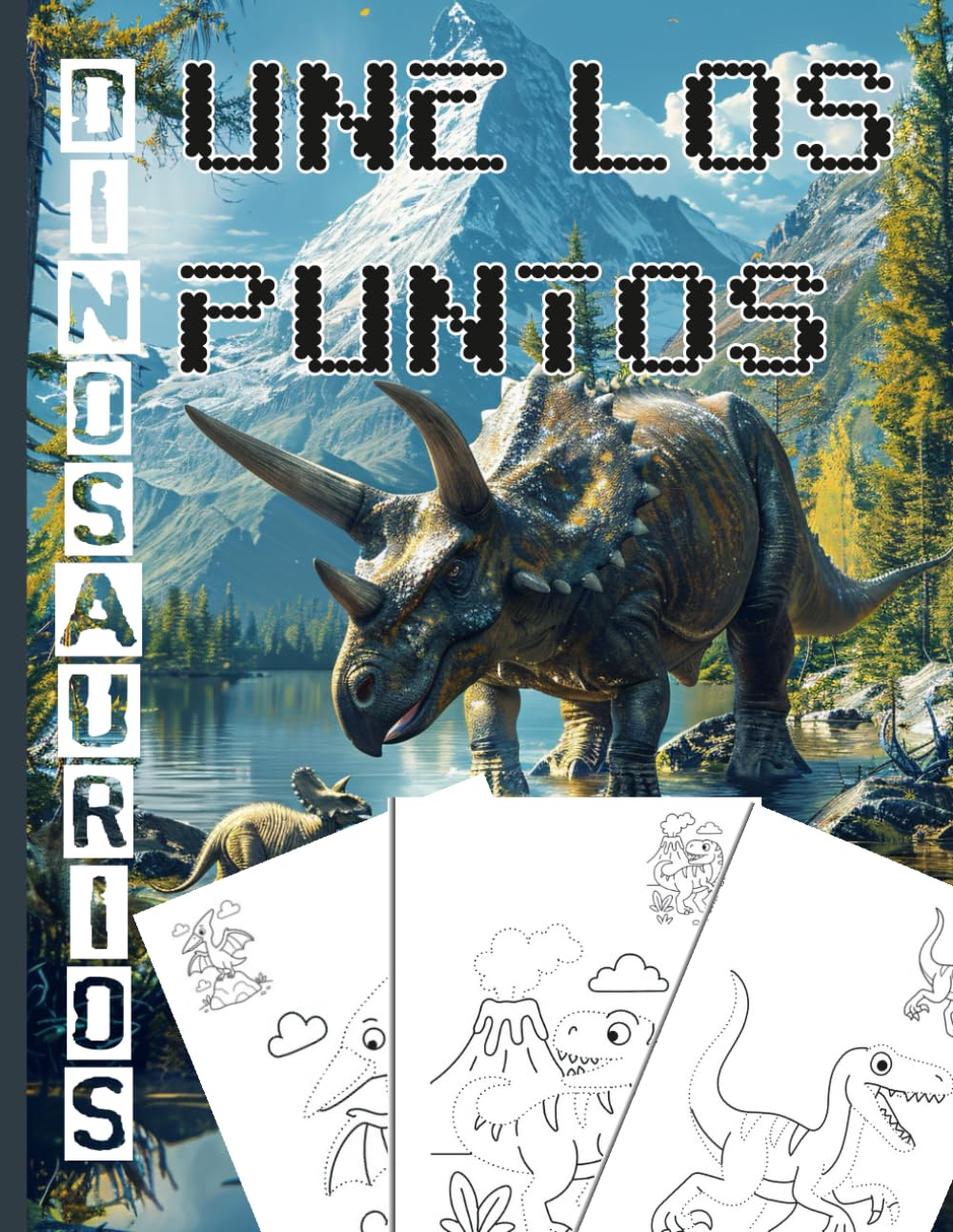 Conecta los Puntos de Dinosaurios: Mundo Jurásico: Activity book con dibujos fáciles-medios que impulsa motricidad fina y entretiene a pequeños exploradores.