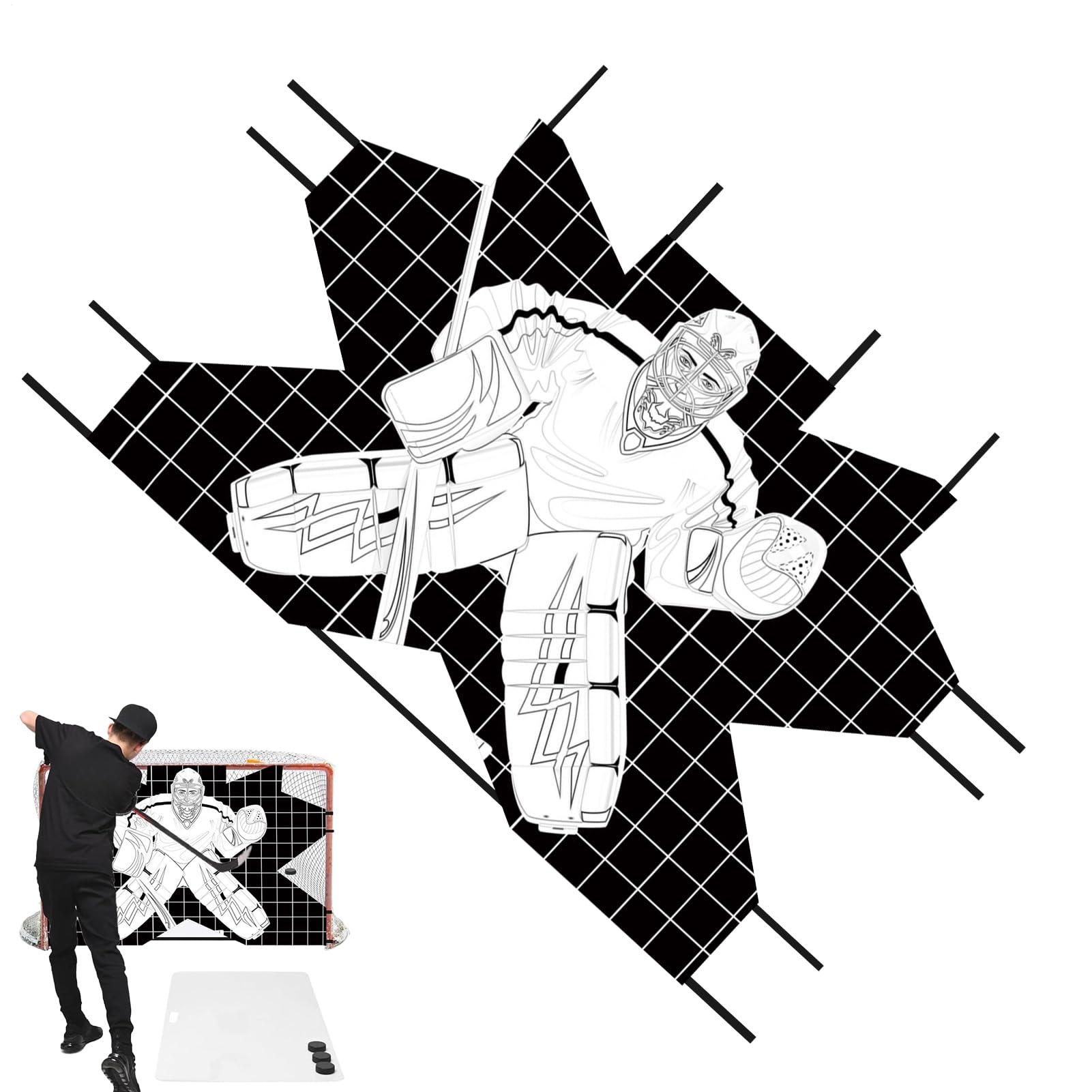 Hockey Torwart - Obiettivo da hockey su strada, per portiere, 112 x 137 cm, 122 x 183 cm