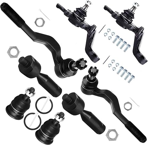 SCITOO - Juego de 8 piezas de suspensión 2 delanteras inferiores 2 superiores de bola 2 interiores 2 exteriores para Toyota Tacoma K90259 K90258