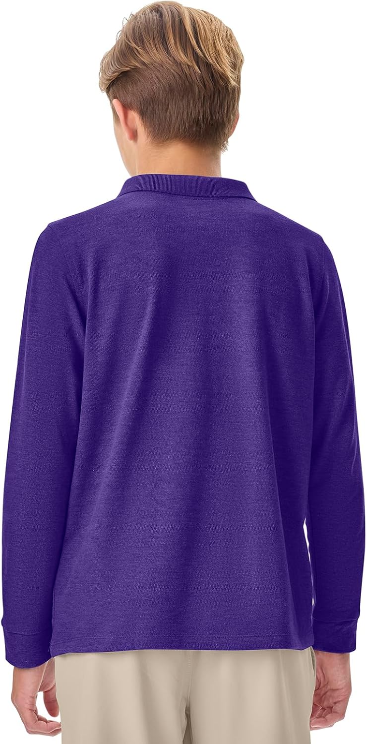 Classroom School Uniforms Unisex Long Sleeve Pique Polo - Image 3