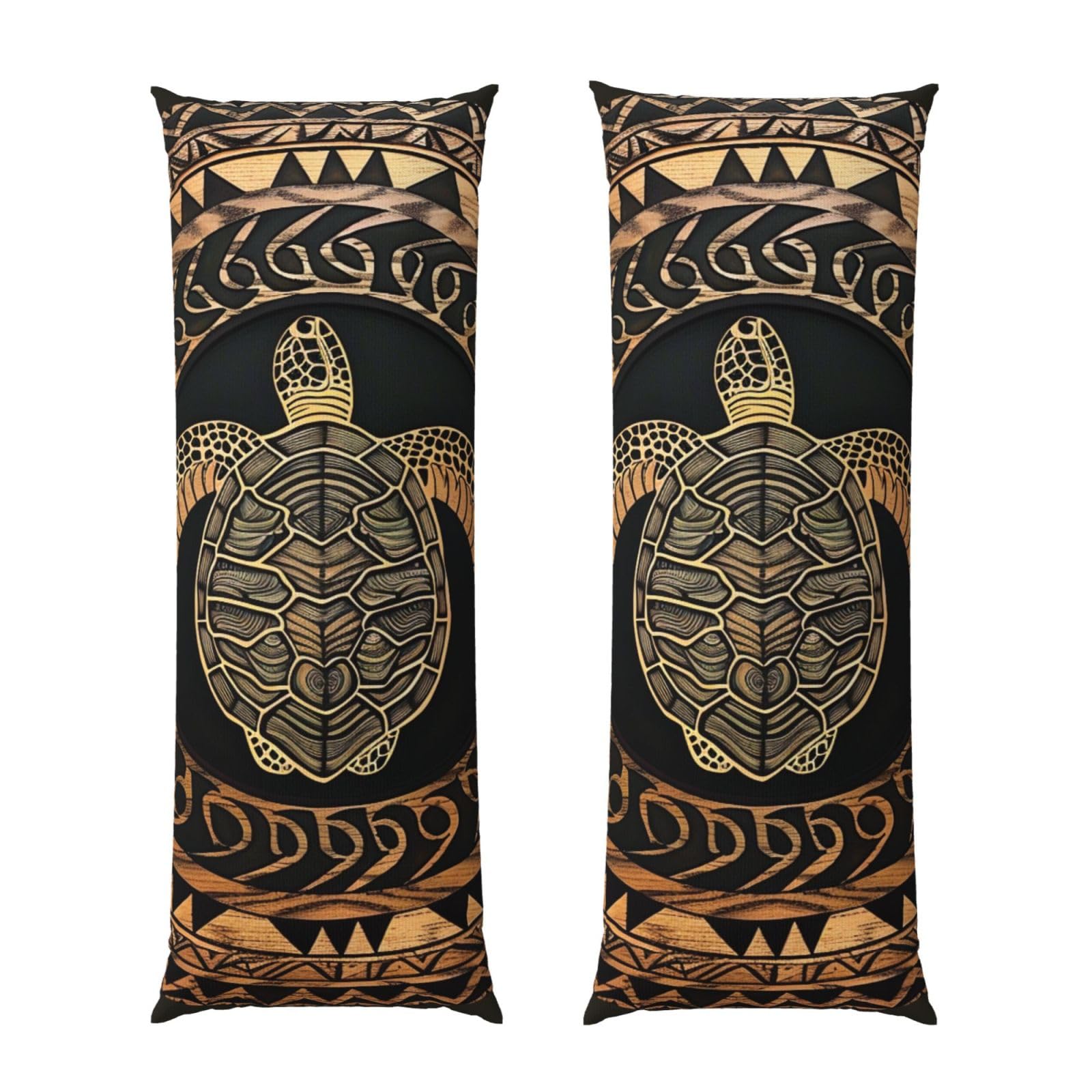 Body Pillow Cover 20x54 Inch, Hawaiian Tapa Honu Turtle Print Long Lumbar Pillow Case with Zipper Long Body Pillowcase Decorative for Bed Sofa Bedroom