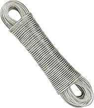 Corde à Linge avec Noyau en Acier de 4 mm - Extra Solide - Résistante à la Rouille et à la Corrosion - Convient pour Une Utilisation en extérieur - Peut Porter 120kg (Transparent)