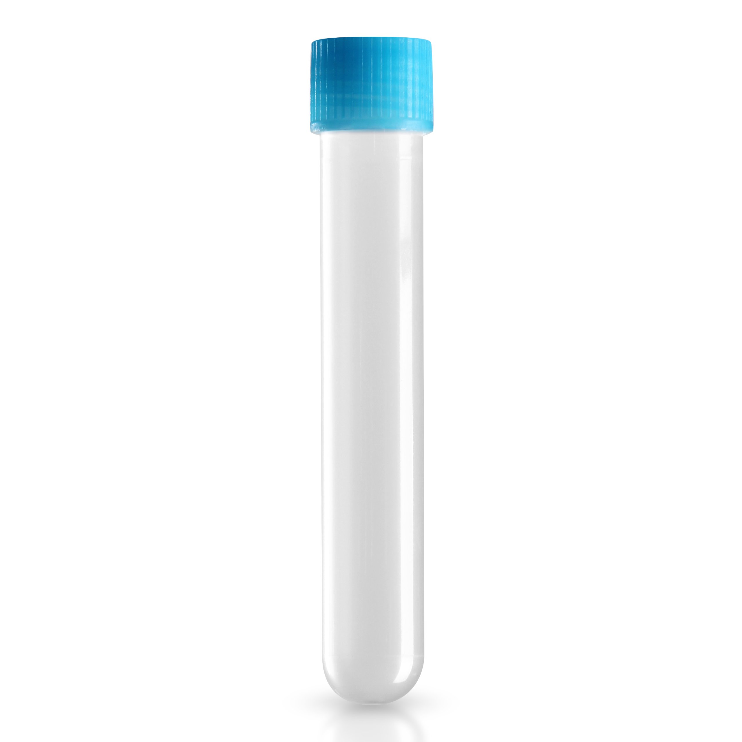 500 x Zentrifugenröhrchen 13ml (Farbe: Klar) - aus biologisch inertem PP - Höhe 10.50cm - Ø 1.60cm - mit Schraubverschluss (Farbe: Blau) - autoklavierbar - / Reagenzröhrchen / Reagenzrohr / Reagenzröhre / Zentrifugenrohr / Zentrifugenröhre / Kunststoffröh