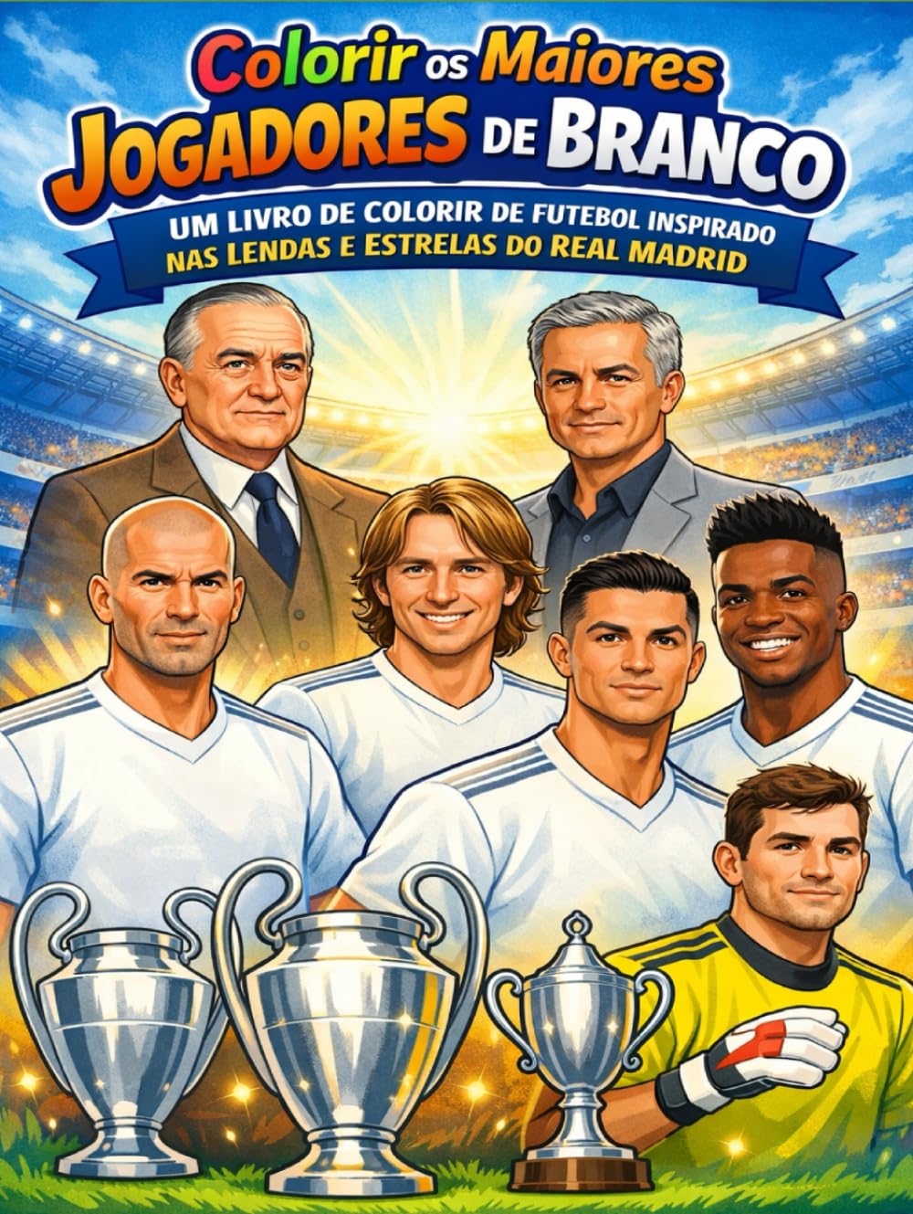 Colorir os Maiores Jogadores de Branco: Um Livro de Colorir de Futebol Inspirado nas Lendas e Estrelas do Real Madrid