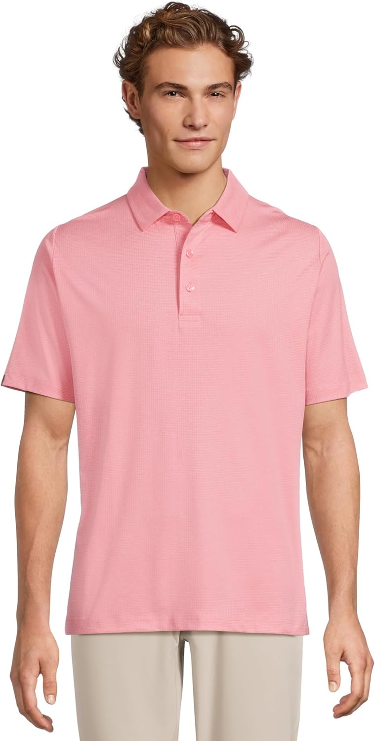 Callaway Men's Ventilated Classic Jacquard Short Sleeve Golf Polo, Stretch Seams, Moisture-Wicking (Available in Big & Tall)