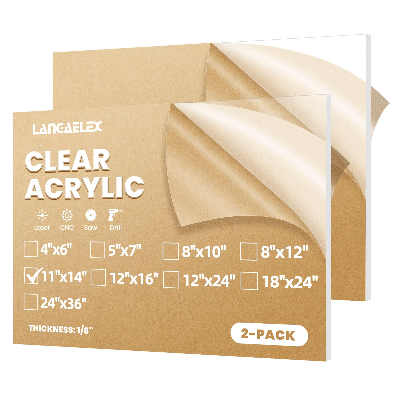 Clear Plexiglass Sheets - 2 Pack 12x24" -19 Clear Plexiglass Sheets - 2 Pack 12x24" -19