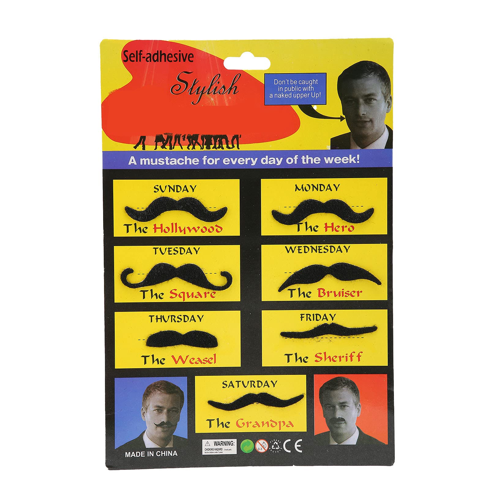 Lot De 60 Faux Moustaches Autocollantes – 6 Styles Pour Halloween, Noël, Fêtes Déguisées (enfant Et Adulte) - 4