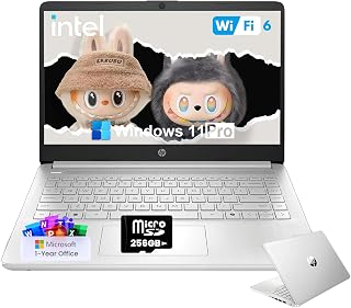 2025 Student Business Laptop Computer - w/1 Year Office 365, 16GB RAM, 128GB UFS & 256GB SD Card, Ai Copilot Intel 4-Core Processor, HD Display, Windows 11 Pro(Silver)