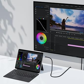 Mini DisplayPort to DisplayPort 2.1 Cable 80Gbps, 16K@60Hz, 8K@120Hz, 4K@240Hz HDR VRR DSC G-Sync Bidirectional DP to Mini DP for Graphics Cards Laptop Gaming Monitor, Nylon Braided (2M/6.6 FT)