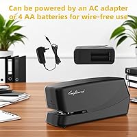 Vista 2 de Engrapadora eléctrica, automática, incluye 2000 grapas y 1 removedor de grapas, resistente puede almacenar 210 grapas, grapadora alimentada por CA