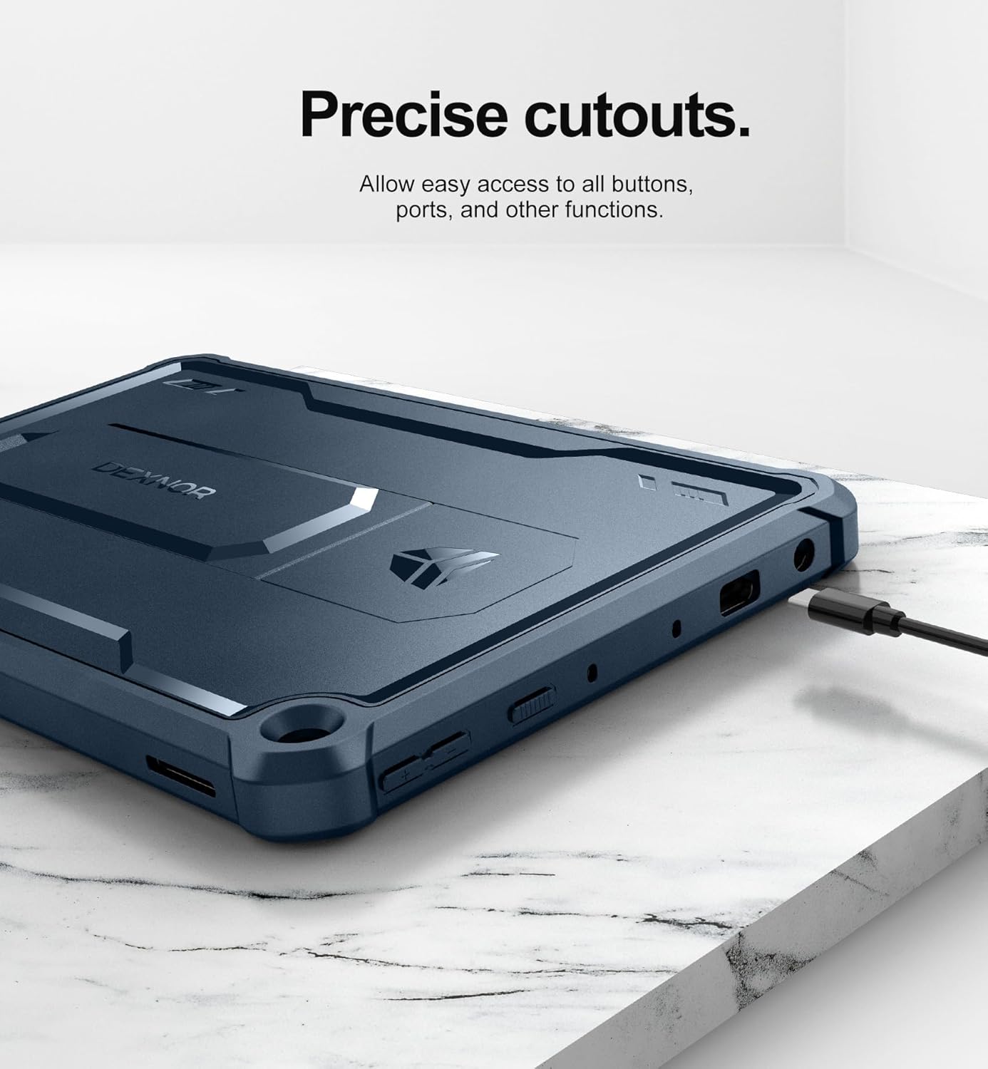 Dexnor Tablet Case for Amazon Fire HD 10 and 10 Plus 10.1" (Only Fit 11th Gen/2021 Release), [Built in Screen Protector & Kickstand] Heavy Duty Shockproof Full Body Protective Cover -Blue