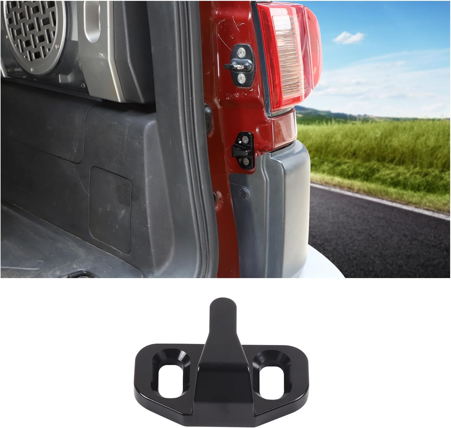 Tailgate Lock Buckle Replacement Fit for Toyota FJ Cruiser 2003-2021, Prado 2003-2021,Lexus GX460 GX470 2003-2021, RAV4 2006-2012, Tail Door Latch Protection Trim Cover Reduce Abnormal Noise(Black)