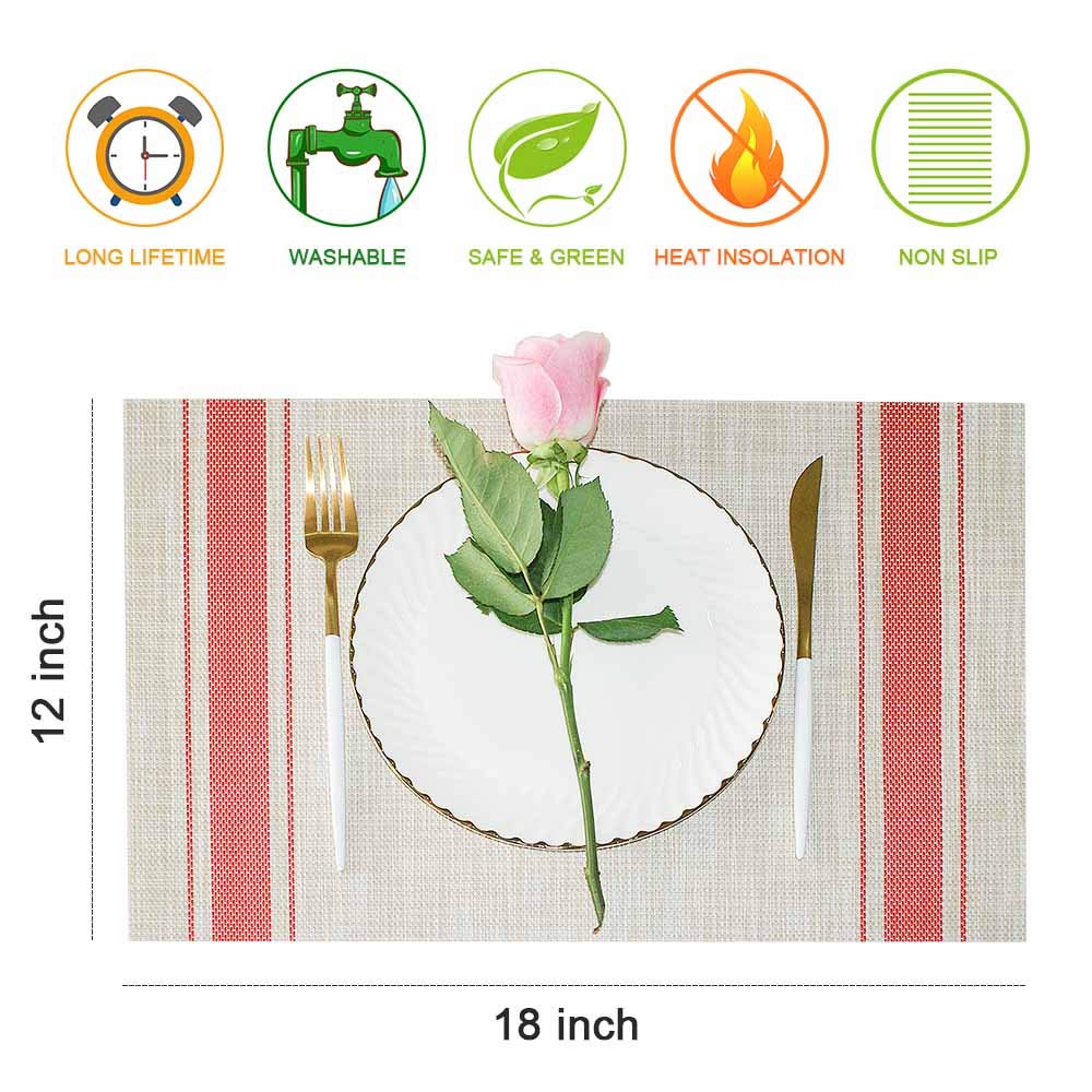 GIVERARE Manteles Individuales, Resistentes al Calor, de Vinilo, Antideslizantes, Lavables, de PVC