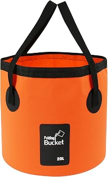 Folding Bucket - Foldable Camping Storage Container Collapsible Bucket 20L Portable Lightweight Pail for Camping Traveling Hiking Fishing Boating and Gardening Orange20L