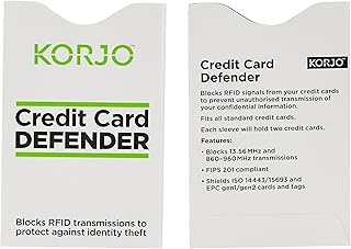 KORJO Unisex Men's Credit Card Holder RFID Protection, White, 9cm US