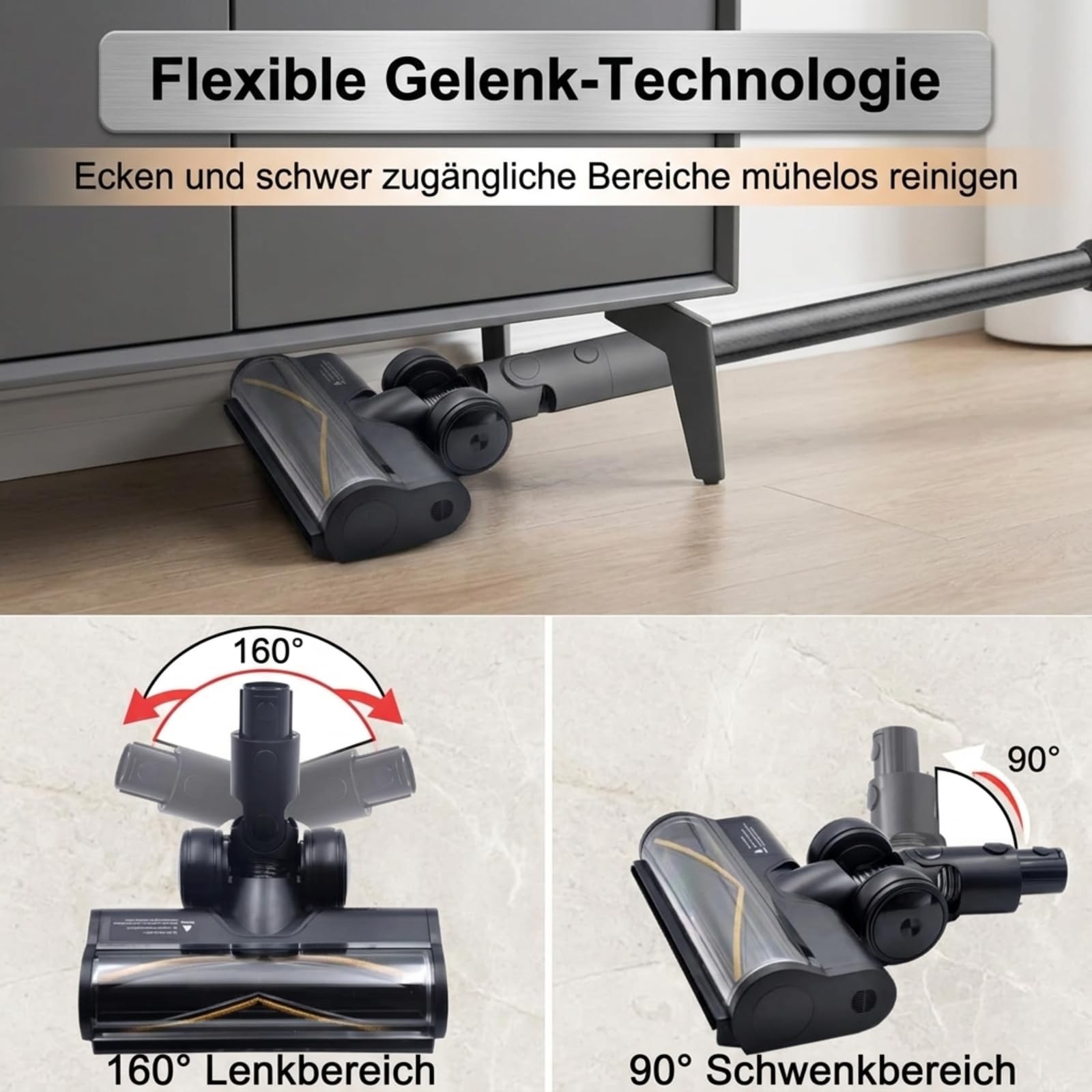 Turbine Bürste für Dreame R20 T20 T30 R30 V12 V12 Pro T20 pro V11SE R10, BodenBürste Elektrische Bürste mit LED-Scheinwerfern, Rollenbürstenkopf Zubehör für Hartboden und Teppiche