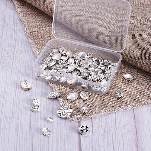 Miniatura 6 de Mega Pet 80 unidscaja estilo tibetano plata antigua plana redonda y ovalada cuentas 3.543x2.362x1.260 in cuentas sueltas cuentas espaciadoras