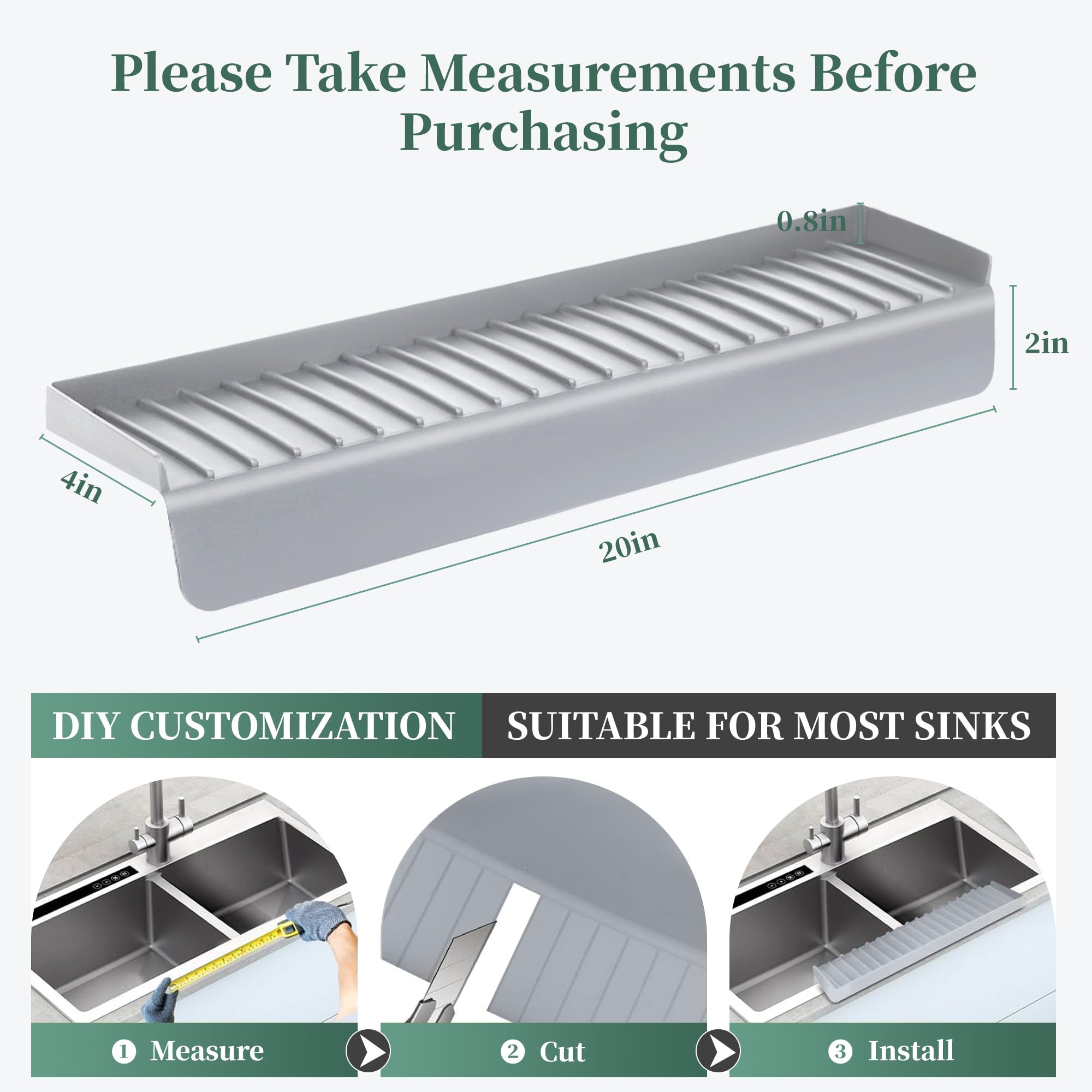 Splash Guard for Bathtub & Kitchen Sink, Tub Water Splash Guard, Bath Toy Tray Holder, Silicone Kids Bath Splash Guard Shelf, Bathroom Accessories for Baby Bath (1 PACK)
