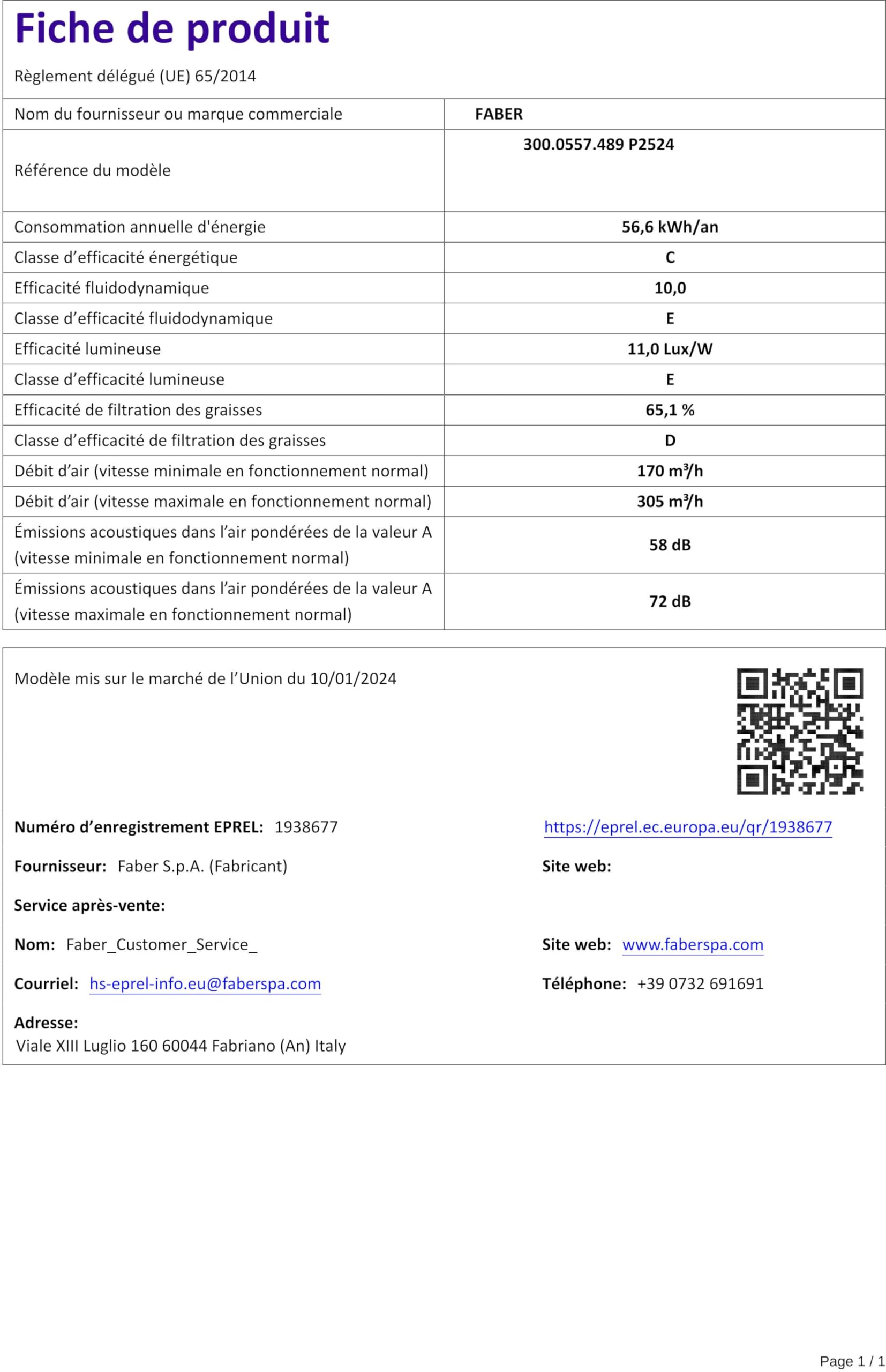 Faber TCH04 SS16A 741 295 m³/h Incassato Nero, Acciaio inossidabile D