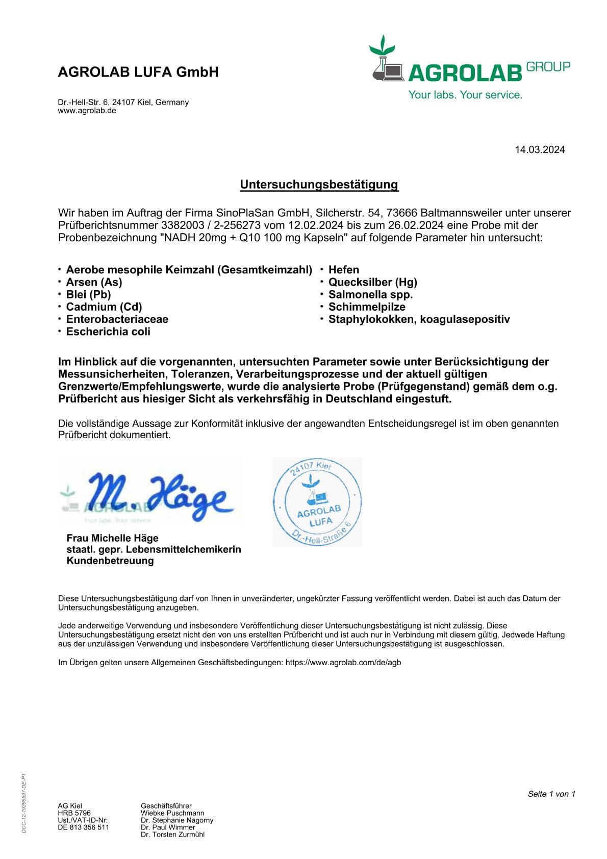NADH (Panmol®) 20 mg + Coenzym Q10 100 mg Kapseln | 60 Kapseln | laktosefrei | OHNE Magnesiumstearat | Made in Germany