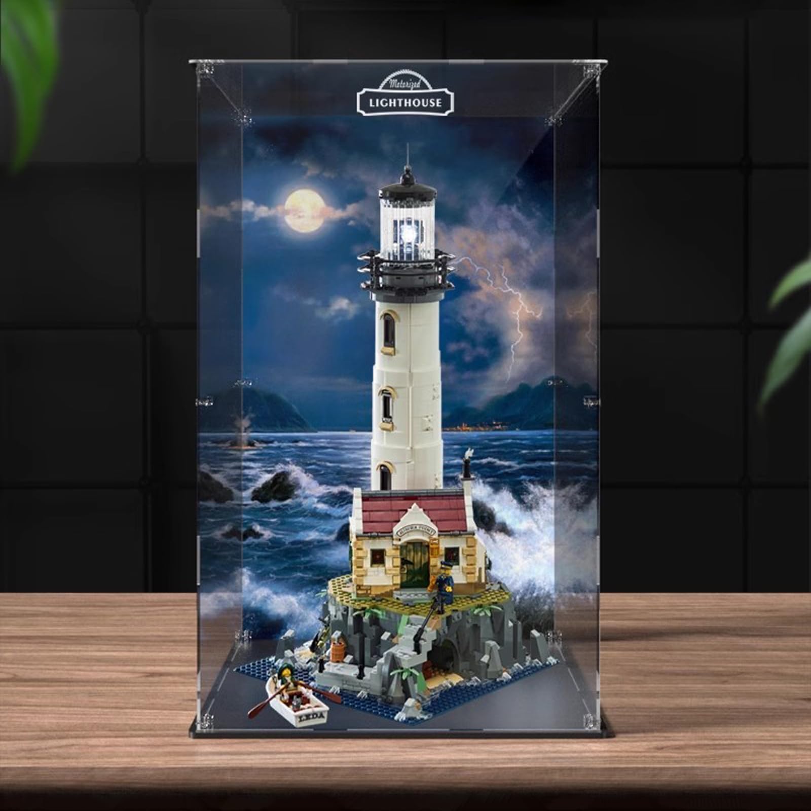 Vitrine WXHJM Transparente pour LG 21335 Phare Motorisé, Étanche à la Poussière, Collection Boîte de Rangement 30x30x60cm 2MM