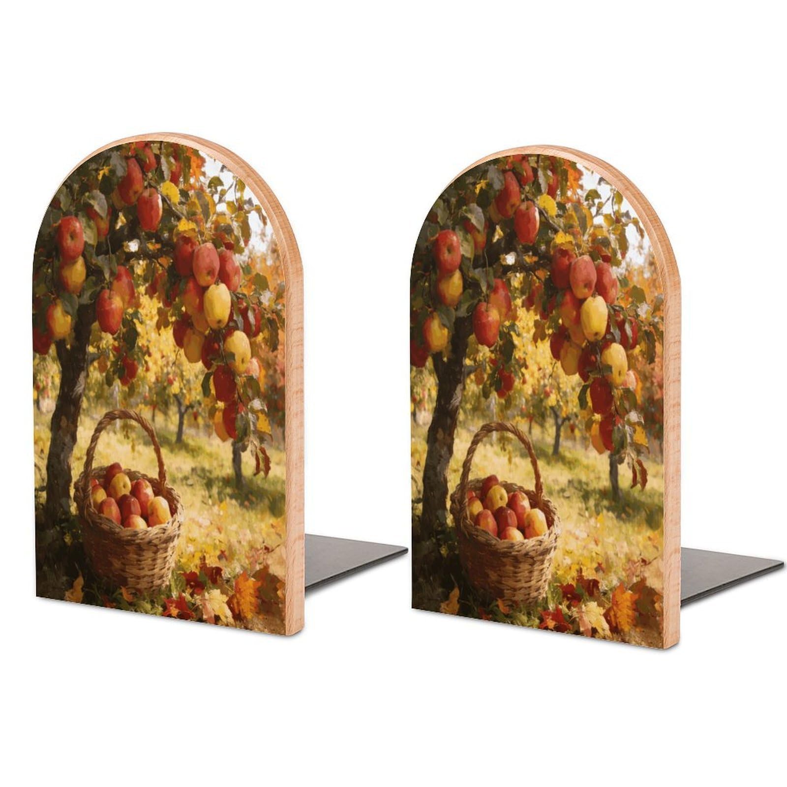 Sujetalibros de madera con diseño de ramas otoñales decorativo y bonito para hogar