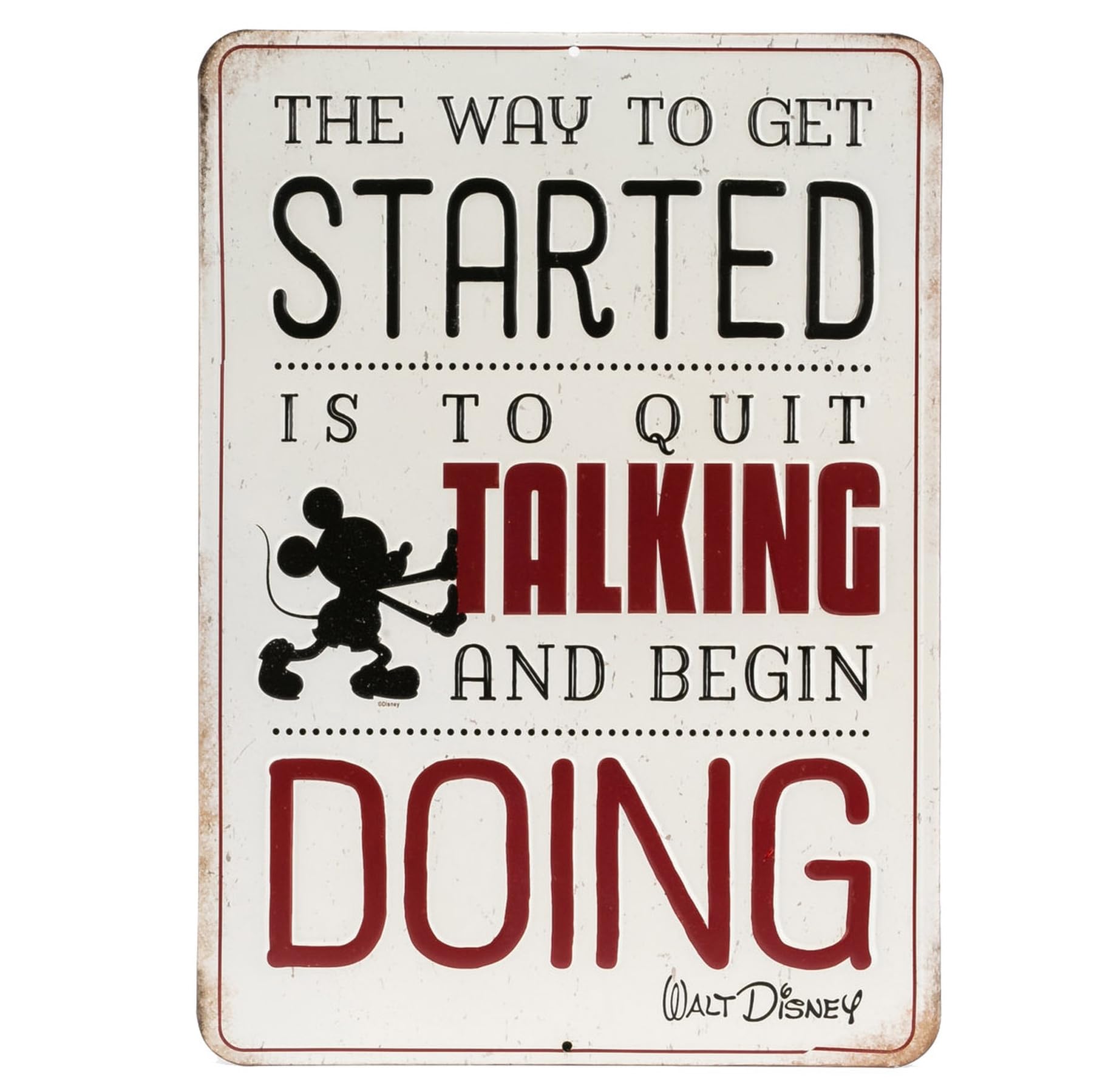 Amazon.com: Disney Mickey Mouse Embossed Metal Sign - Retro Mickey