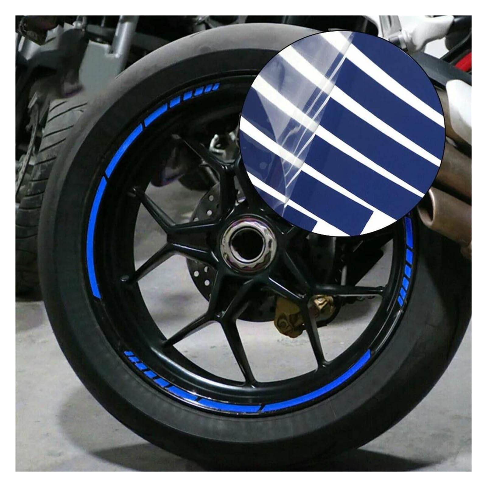 do kół motocyklowych naklejki na opony paski odblaskowa taśma na obręcz paski niebieska uniwersalna naklejka 40 cm 43 cm 45 cm koła