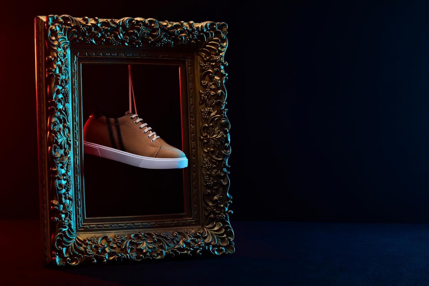 CALTO Men's Invisible Height Increasing Elevator Shoes - Nubuck Tan Leather Lace-up Fashion Sneakers - 2.8 Inches Taller - K1551 - Size 9 D(M) US - Image 3