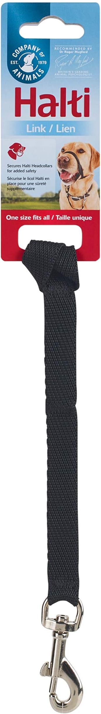 Halti Link One Size Fits All, Perfect to use on Headcollar and Optifit Headcollar, Dog Harness to Collar Safety Link strap, Easy to Use, Professional Training Aid for Dogs