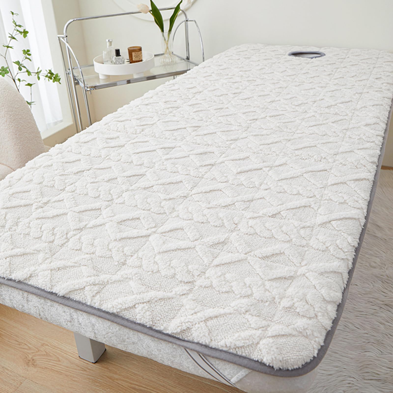 Surmatelas en peluche pour table d'âge spa, respirant, antidérapant, confortable, coussin de lit, protège-matelas épais, 90 x 200 cm, pour traitements de beauté