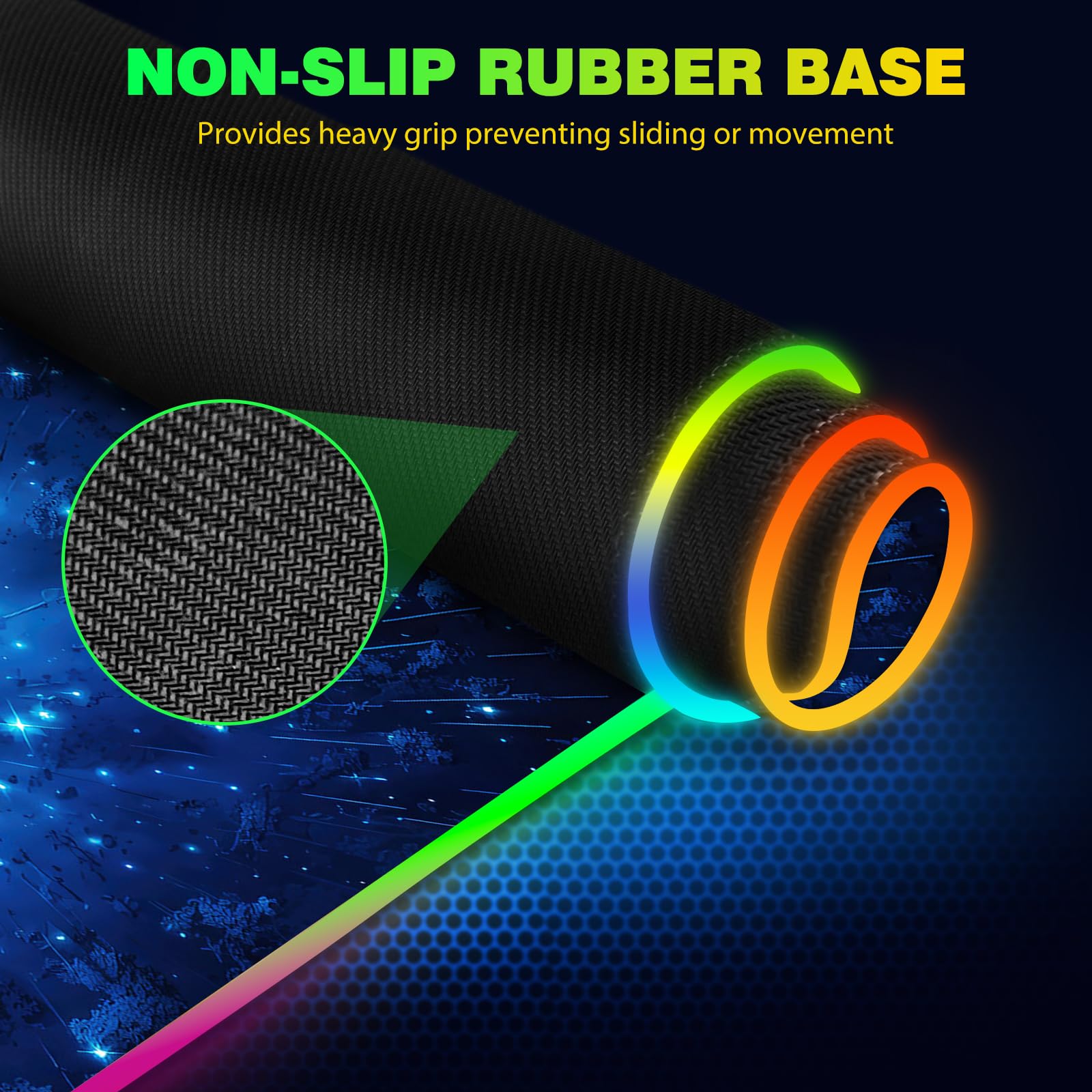 AIMSA Alfombrilla de mouse RGB para juegos con carga inalámbrica, alfombrilla de mouse grande con 14 modos de luz LED, base de goma antideslizante, almohadilla de escritorio impermeable para