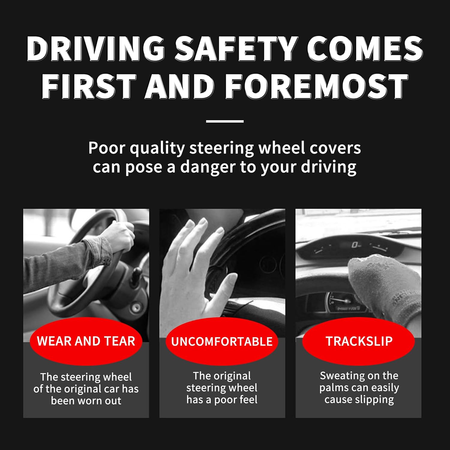 Car Steering Wheel Cover, 15 Inch Leather Breathable Anti-Slip Soft Steering Wheel Protector for Men and Women, Universal Car Accessories for SUV, Truck, RV (Blue) - Image 4