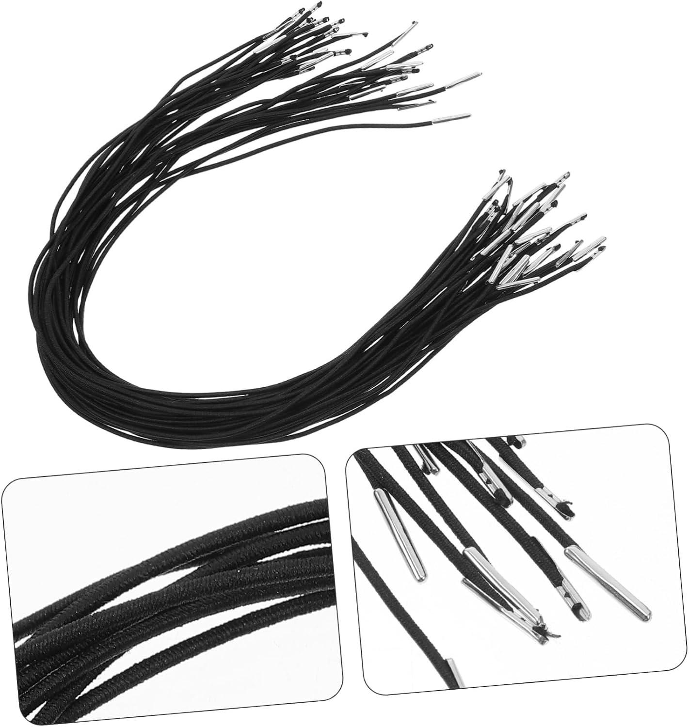 30 Pcs Elastic Hat Strings with Clips Round Elastic Cord for Masks Photo Albums Tags and DIY Crafts Windproof Multi Functional Design