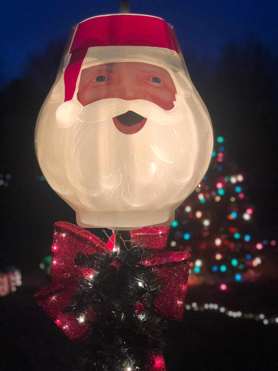 TisYourSeason Santa Head Christmas Outdoor Light Lightpost/Lamppost Cover